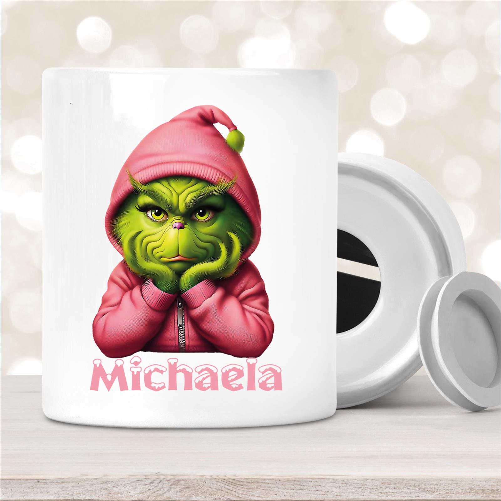 Spardose mit Wunschname Weihnachten Grinch #10 personalisiert