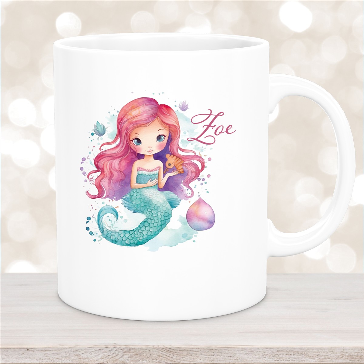Tasse Wunschname Meerjungfrau #1 Keramik Kinderbecher versch. Farben
