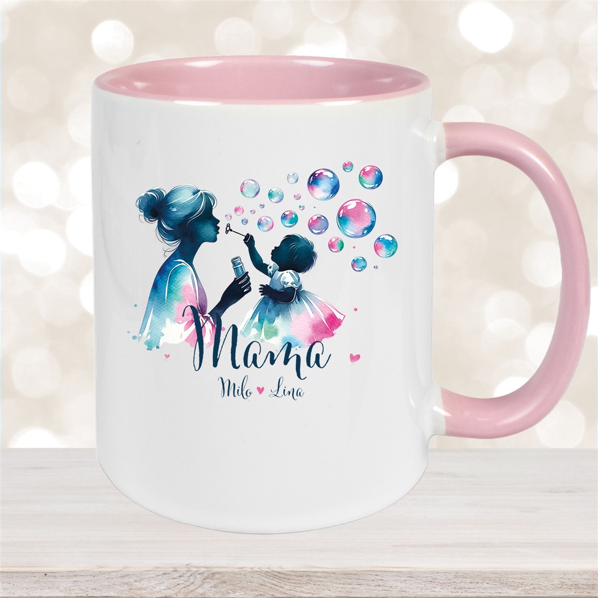 Tasse Muttertag #10 Wunschnamen Keramik Personalisiert versch. Farben