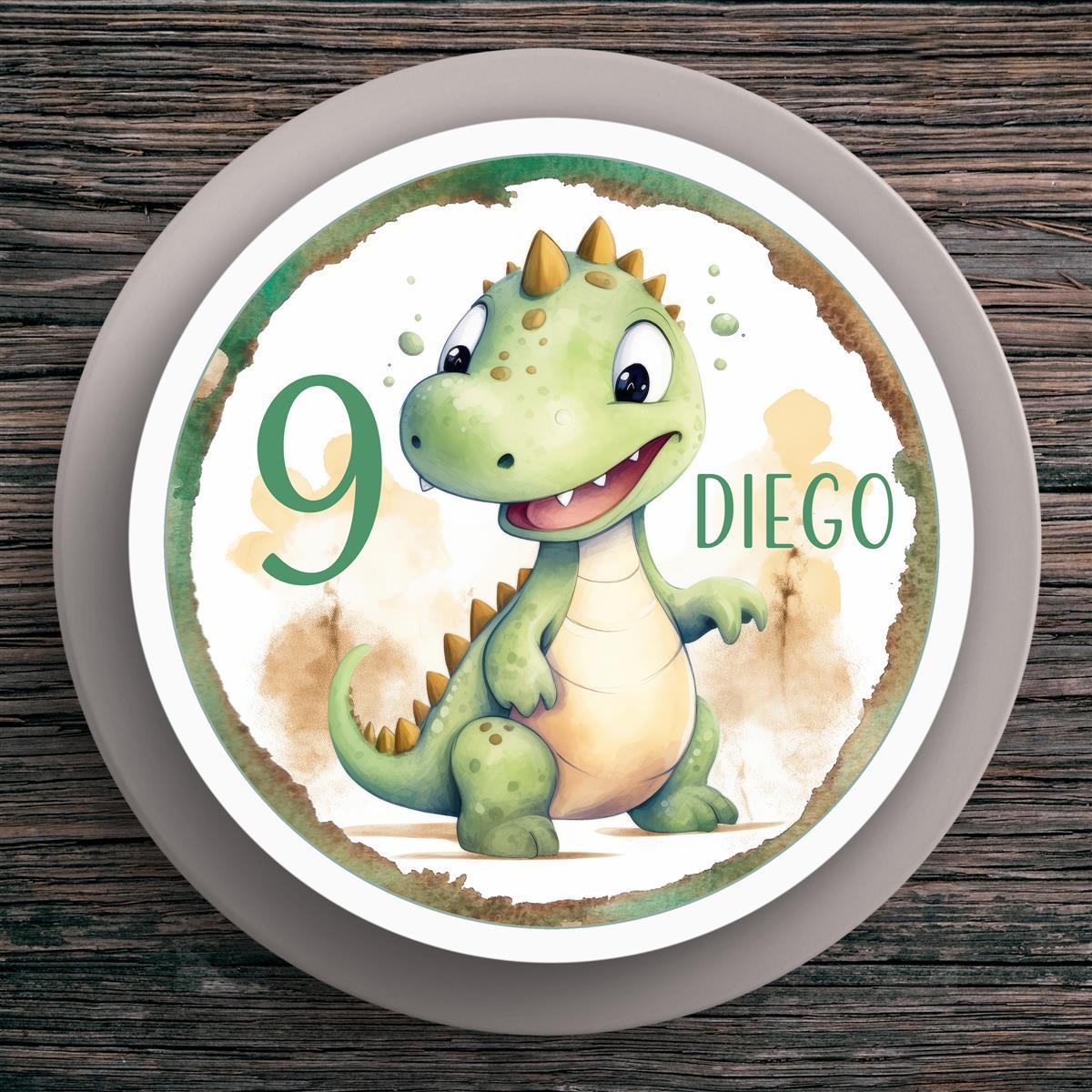 Tortenaufleger Geburtstag Dino #1 Name & Zahl (20cm)