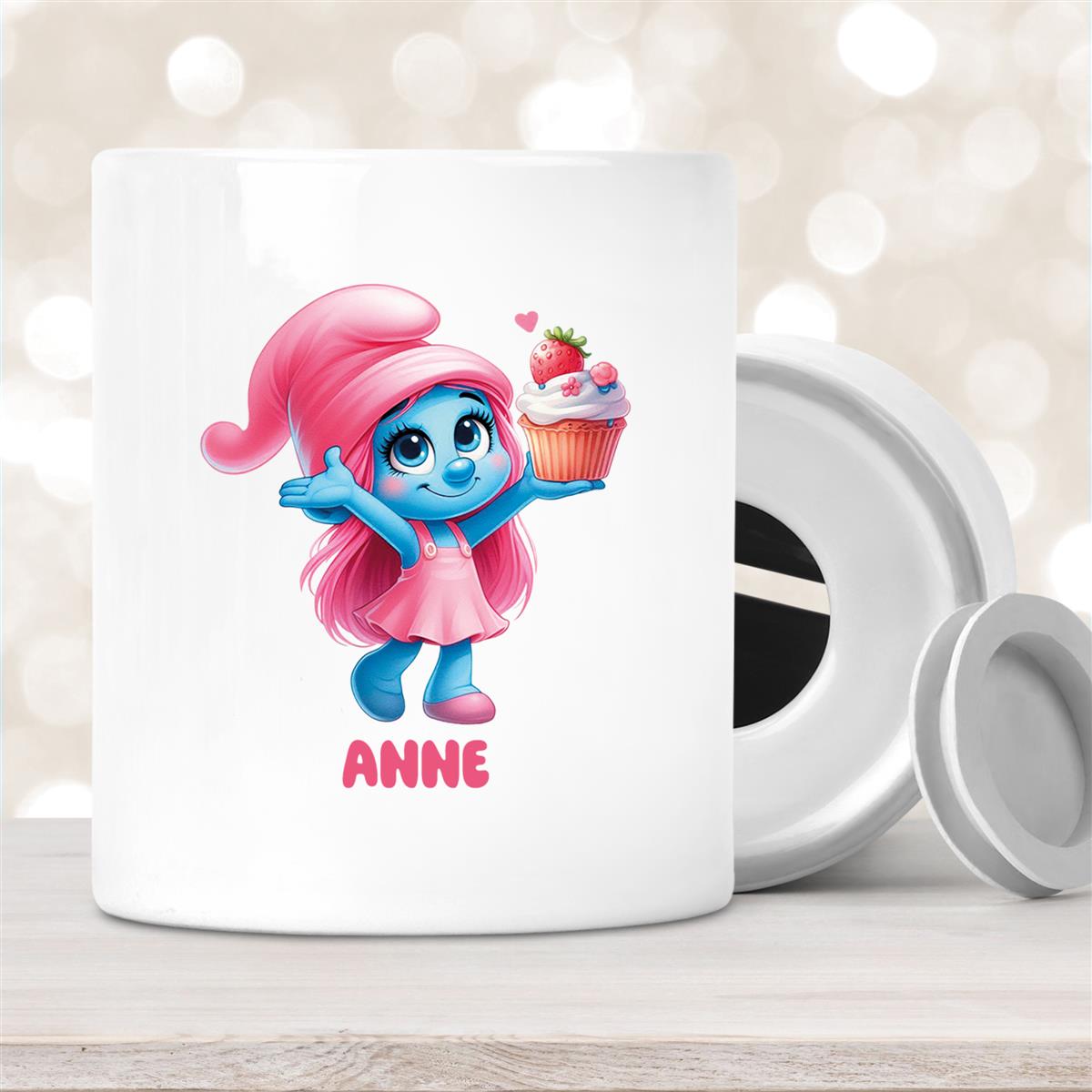 Spardose Schlumpf #2 Wunschname personalisiert