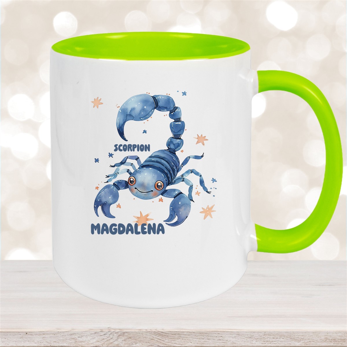 Tasse Sternzeichen Kinder Scorpion #1 Wunschname Keramik Kinderbecher personalisiert versch. Farben
