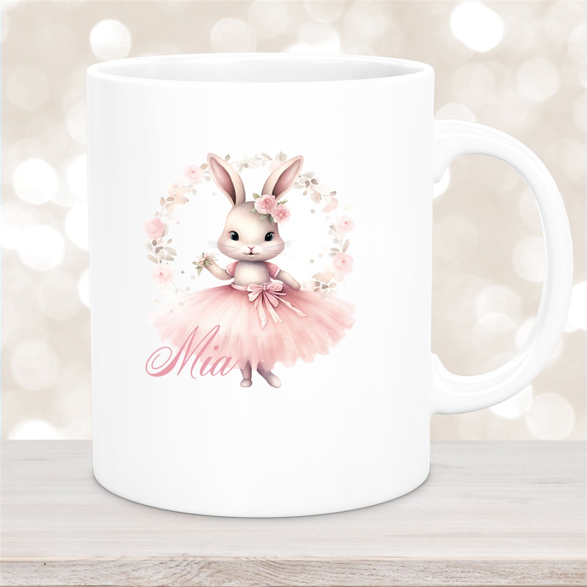 Tasse Ballerina #5 Wunschname Keramik Kinderbecher personalisiert versch. Farben