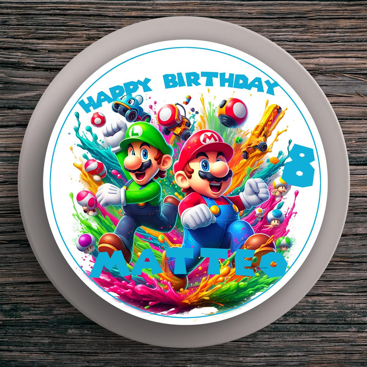 Tortenaufleger Geburtstag Super-Mario #3 – Magische Kuchendekoration für Kindergeburtstage