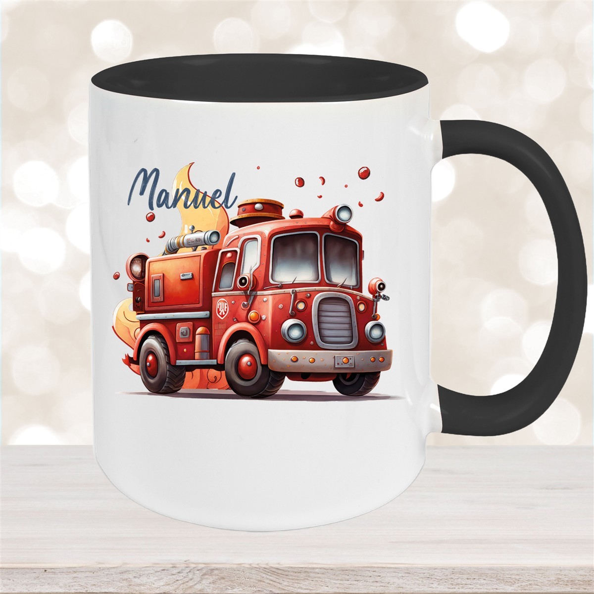 Tasse Wunschname Feuerwehr #1 Keramik Kinderbecher versch. Farben
