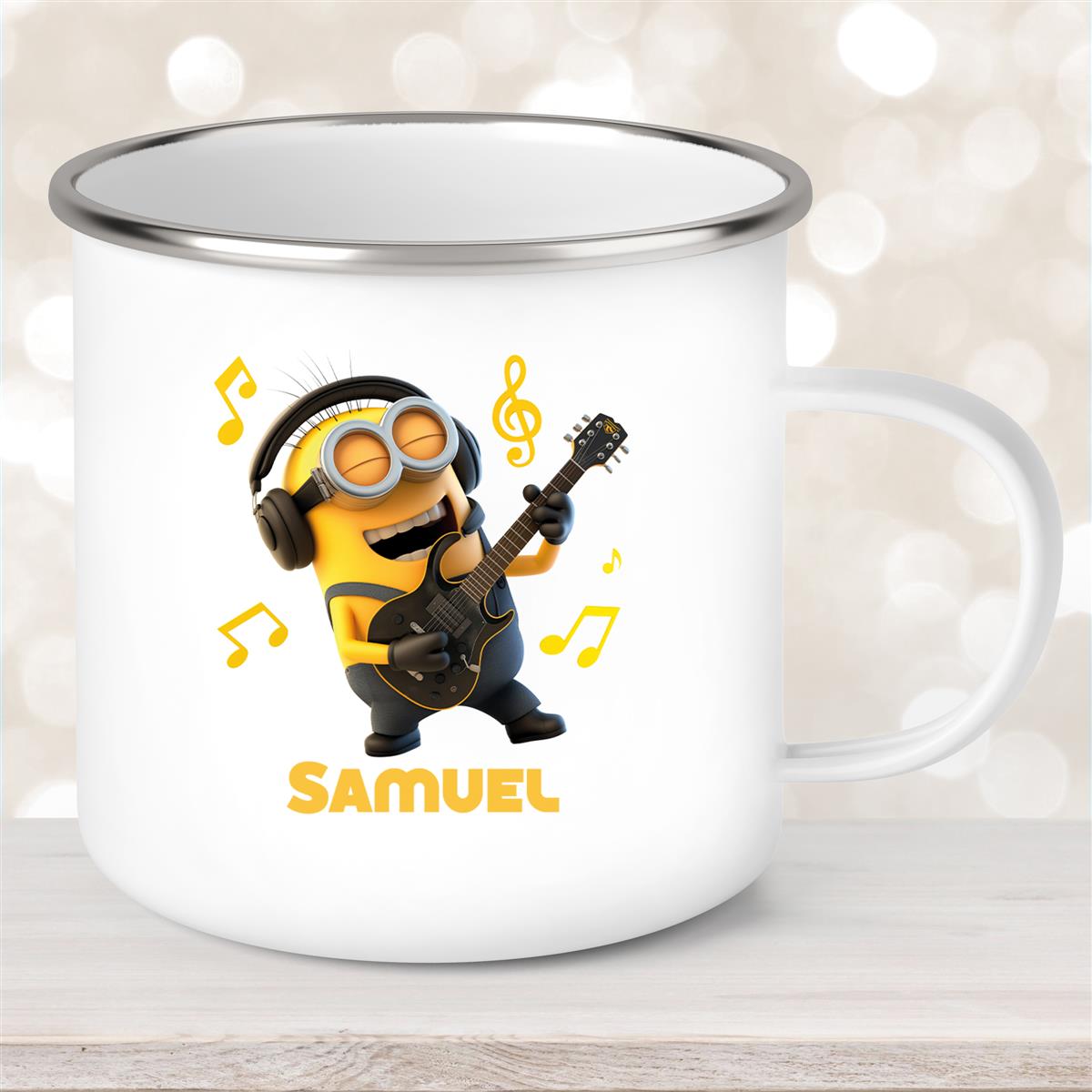 Tasse Minions Kinder Minion #6 Rockstar Wunschname Emaille Kinderbecher personalisiert