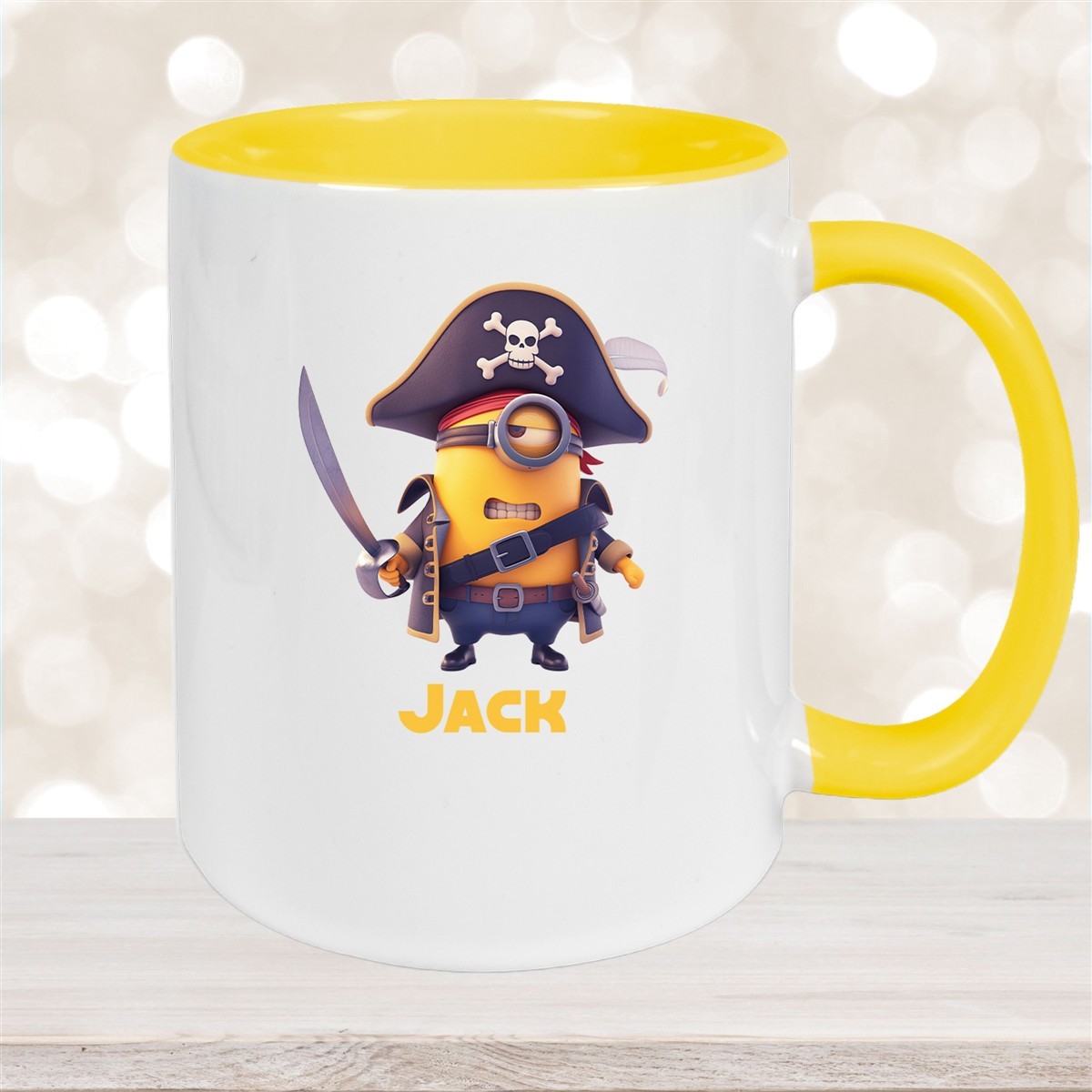 Tasse Minions Kinder Minion #1 Pirat Wunschname Keramik Kinderbecher personalisiert versch. Farben