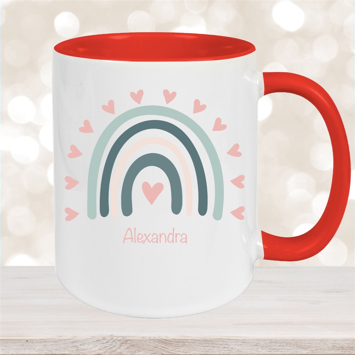 Tasse Wunschname Regenbogen #4 Keramik Kinderbecher versch. Farben