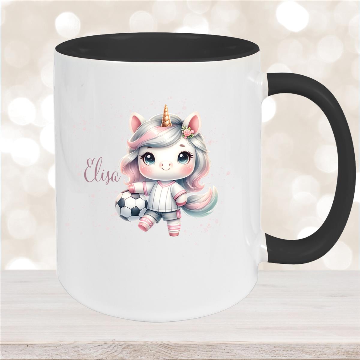 Tasse Fußball #10 Wunschname Keramik Kinderbecher personalisiert versch. Farben