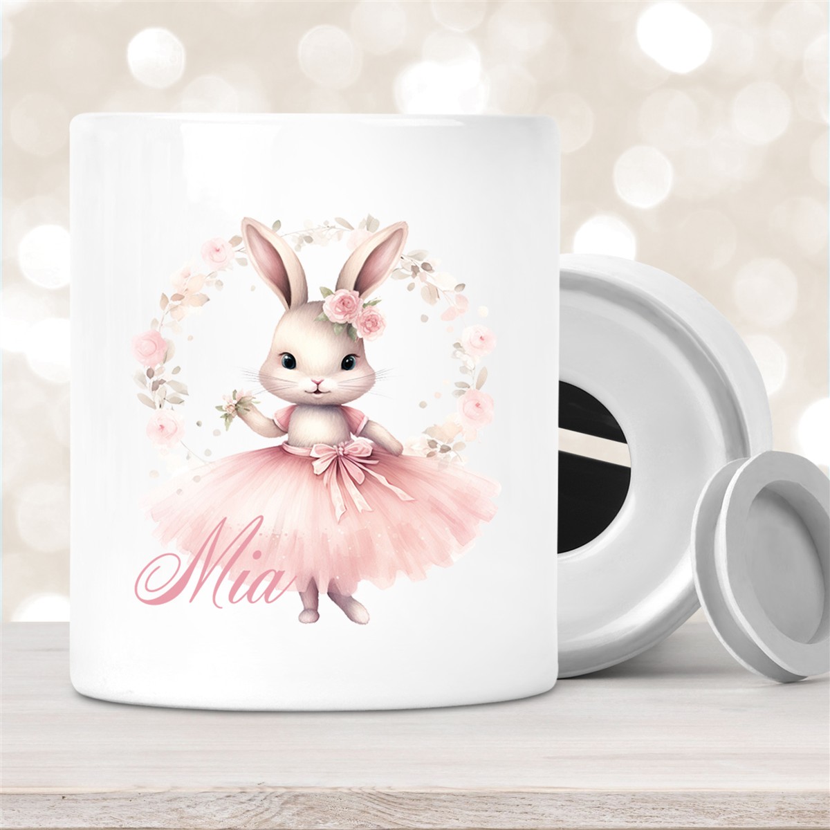 Spardose mit Wunschname Ballerina #5 personalisiert
