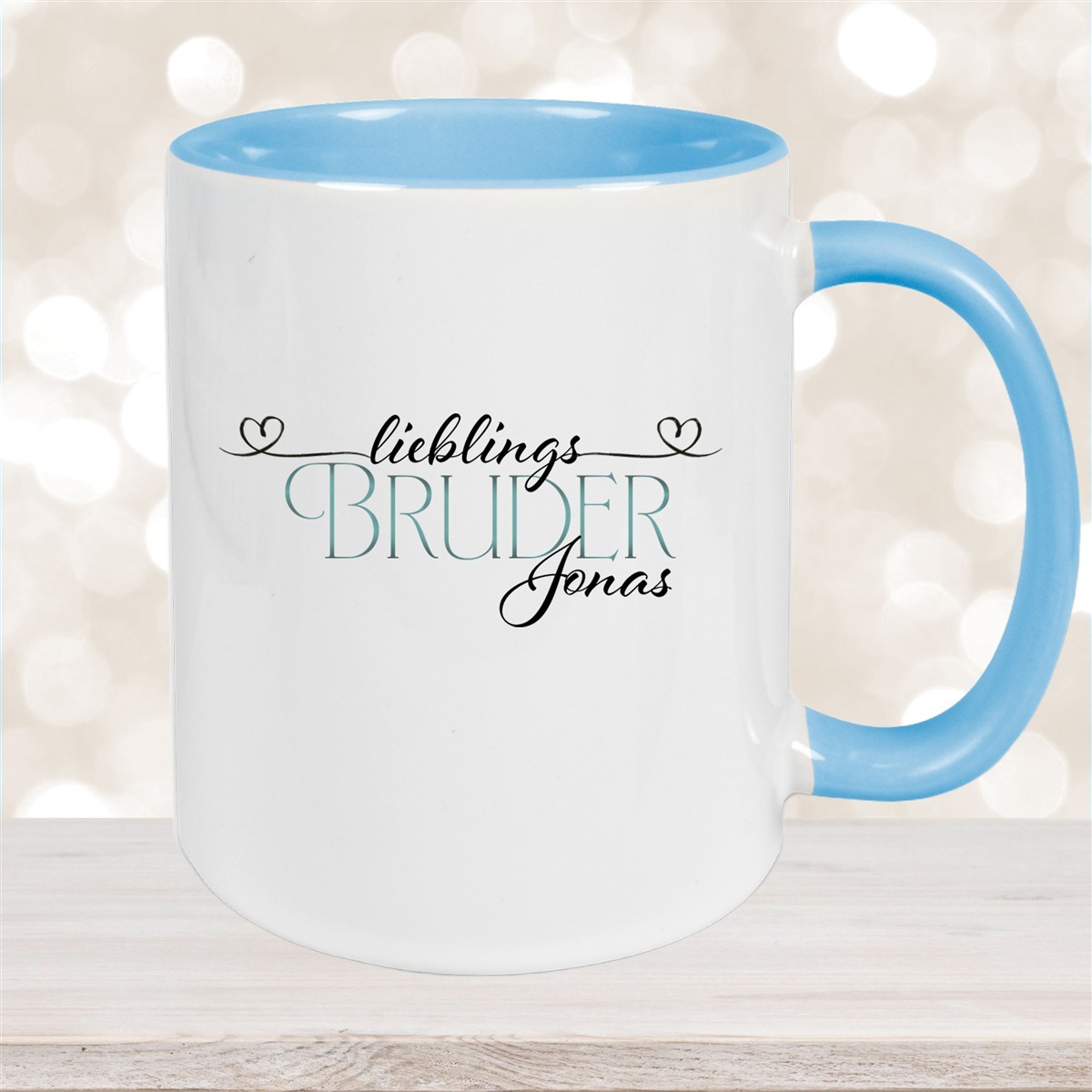 Tasse Wunschname Lieblings-Bruder #1 personalisiert Keramik Becher versch. Farben