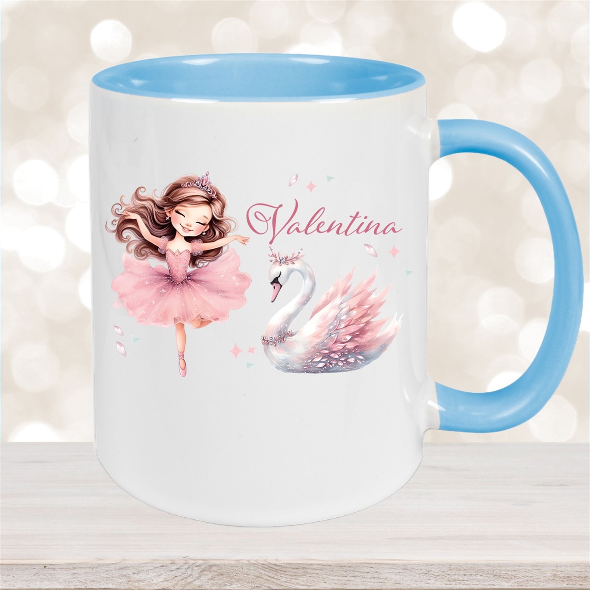 Tasse Ballerina #2 Wunschname Keramik Kinderbecher personalisiert versch. Farben