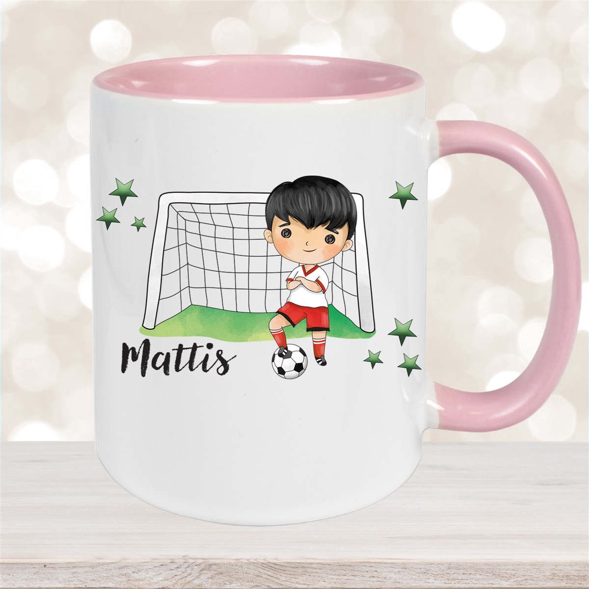 Tasse Fußball #2 Wunschname Keramik Kinderbecher personalisiert versch. Farben