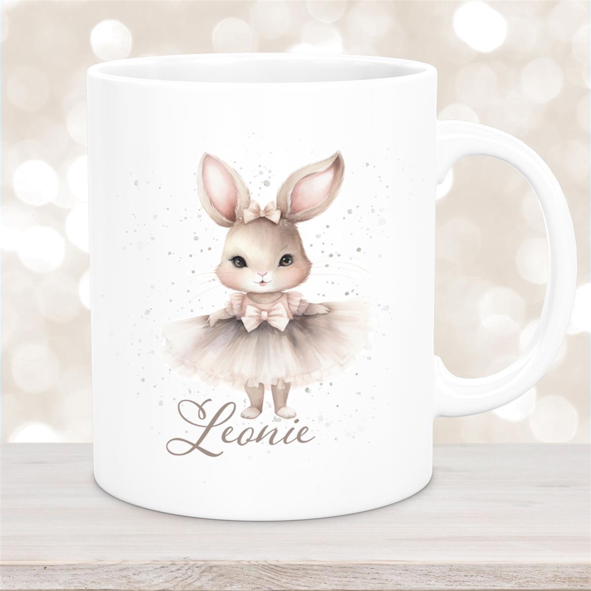 Tasse Ostern - Hase #8 Wunschnamen personalisiert Keramik Weiß