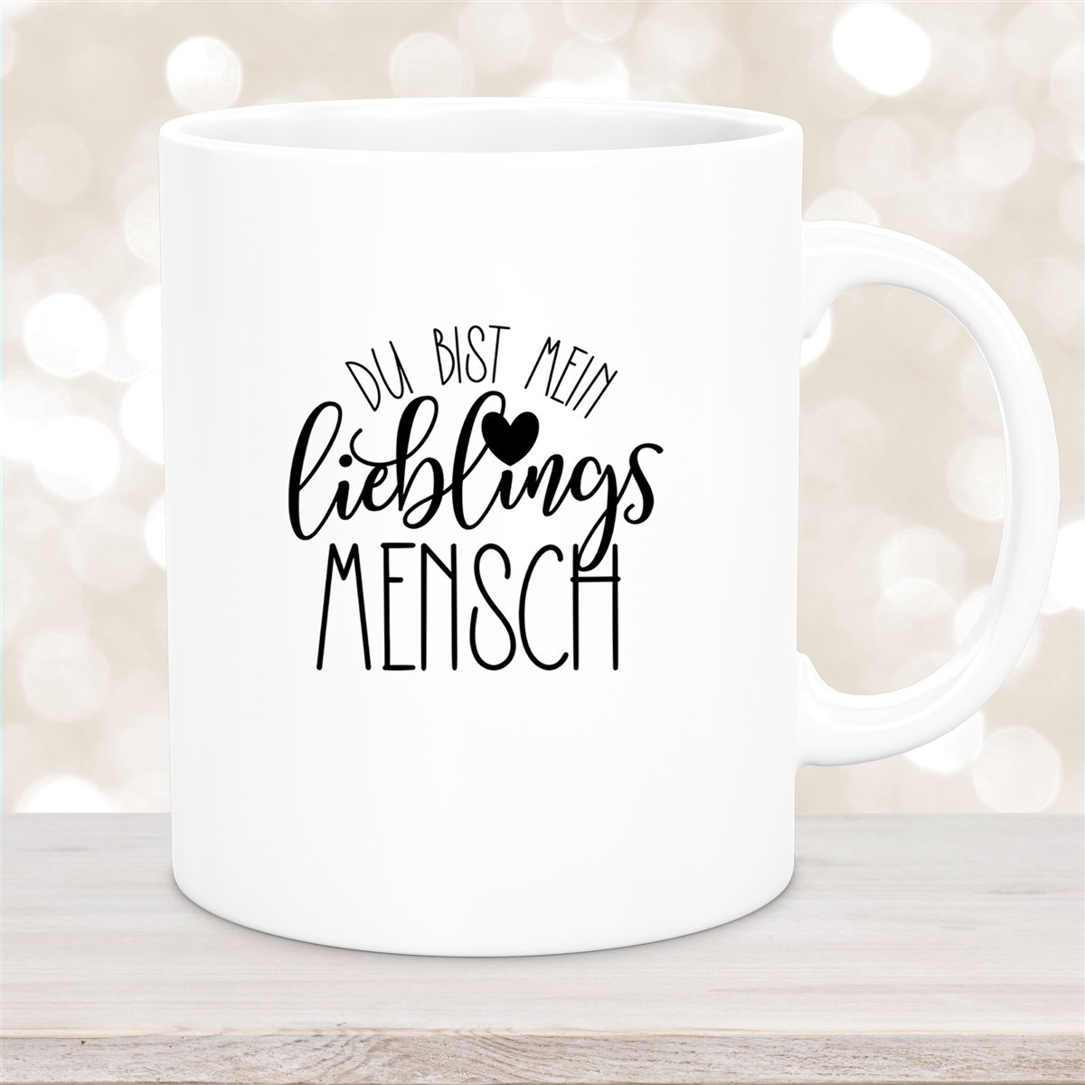 Tasse Spruch "Lieblingsmensch" Valentinstag #19 Keramik versch. Farben