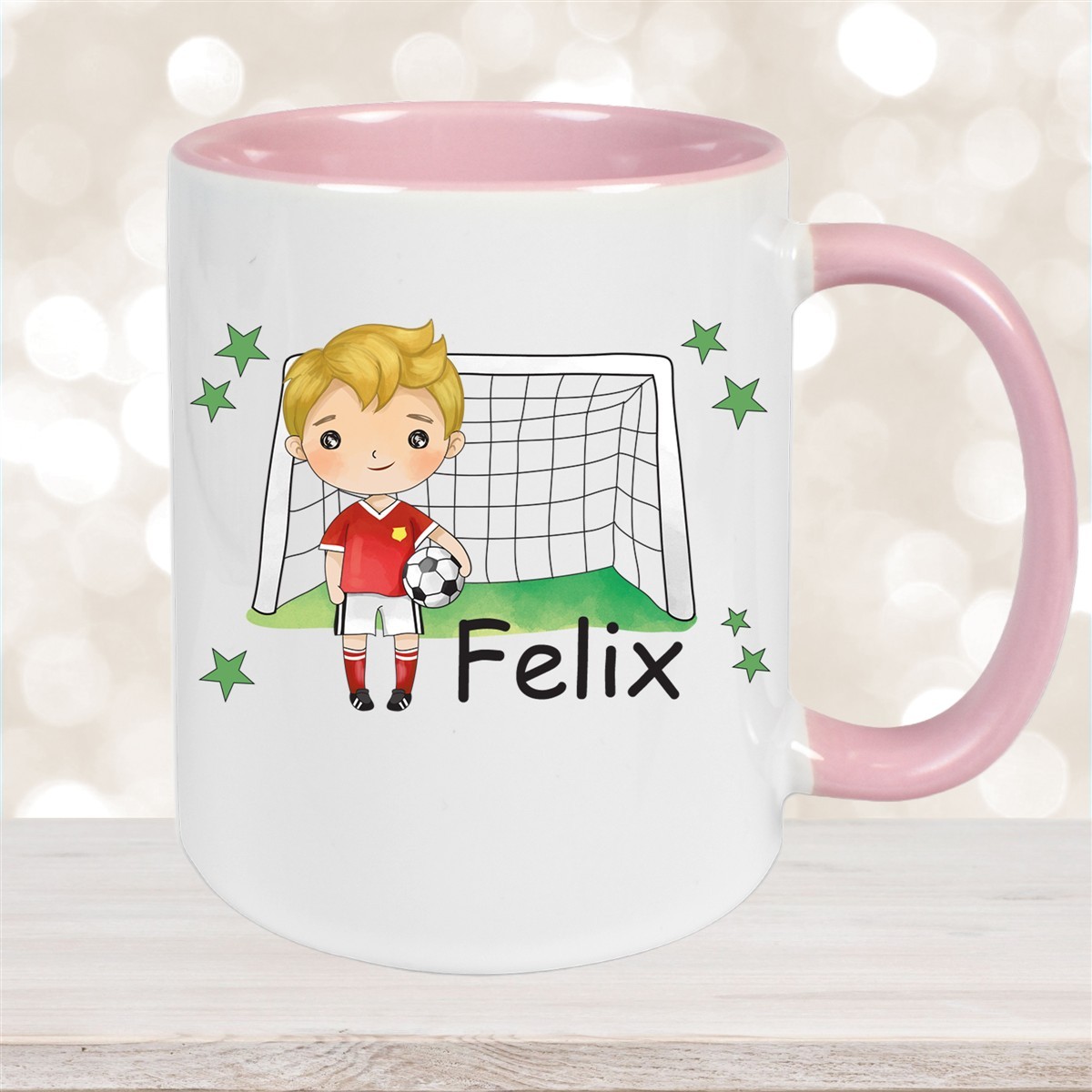 Tasse Fußball #1 Wunschname Keramik Kinderbecher personalisiert versch. Farben