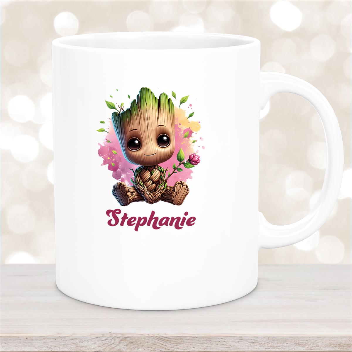 Tasse Baby-Groot #3 Wunschname Keramik Kinderbecher personalisiert Weiß
