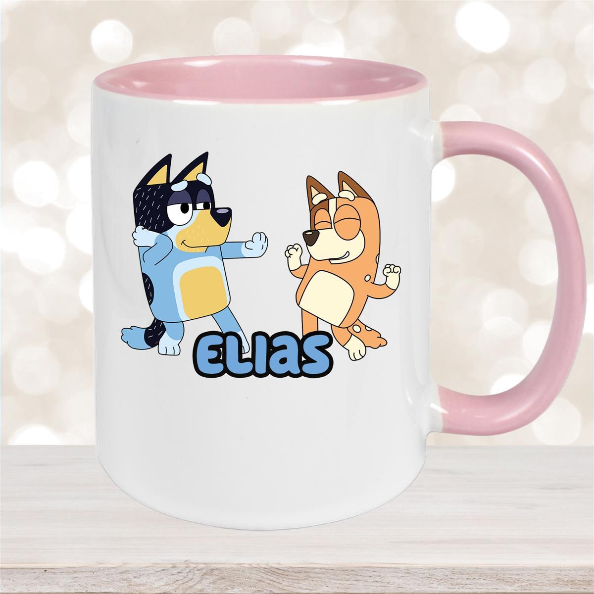 Tasse Bluey #1 Wunschname Keramik Kinderbecher personalisiert versch. Farben