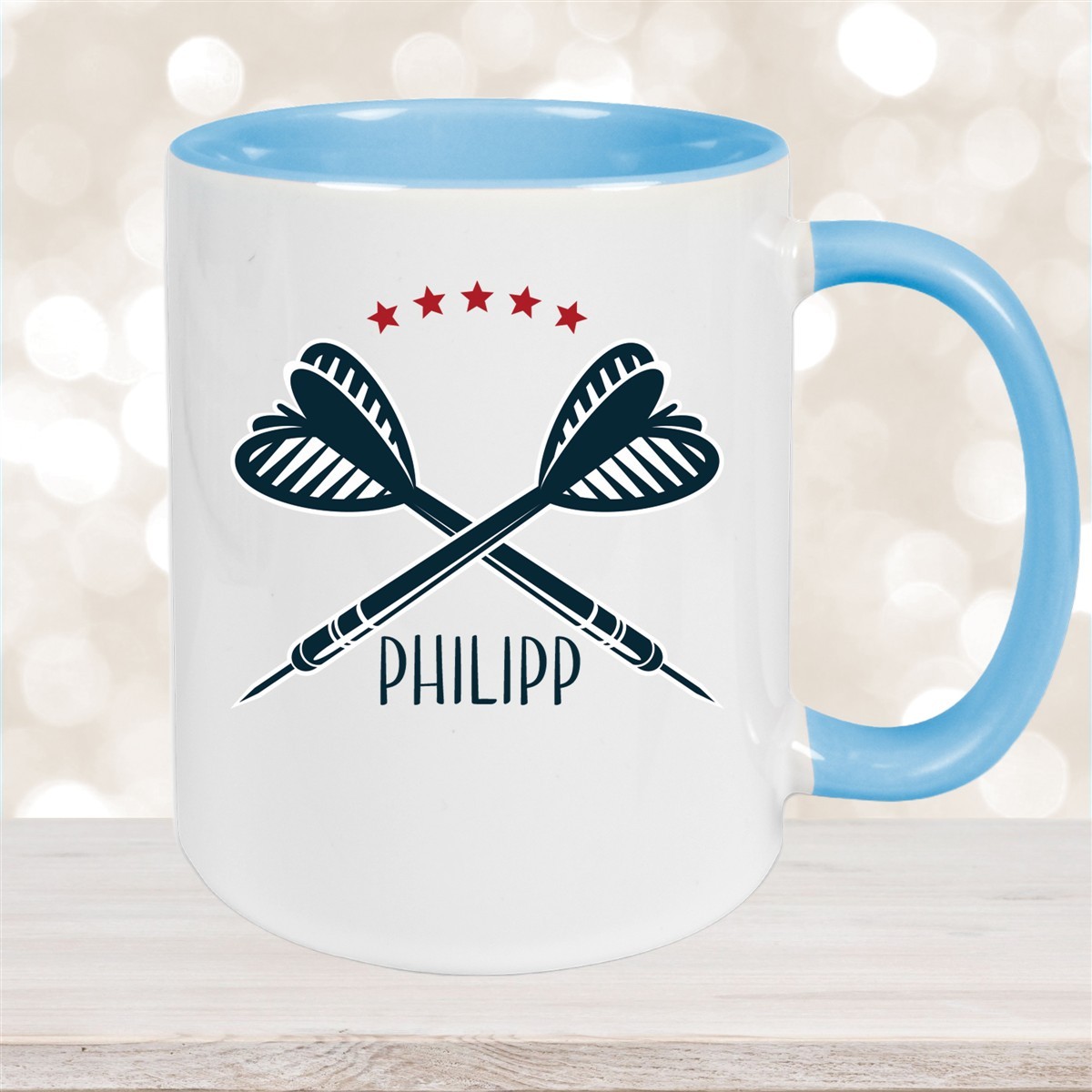 Tasse Dart #3 Wunschname Keramik Kinderbecher personalisiert versch. Farben
