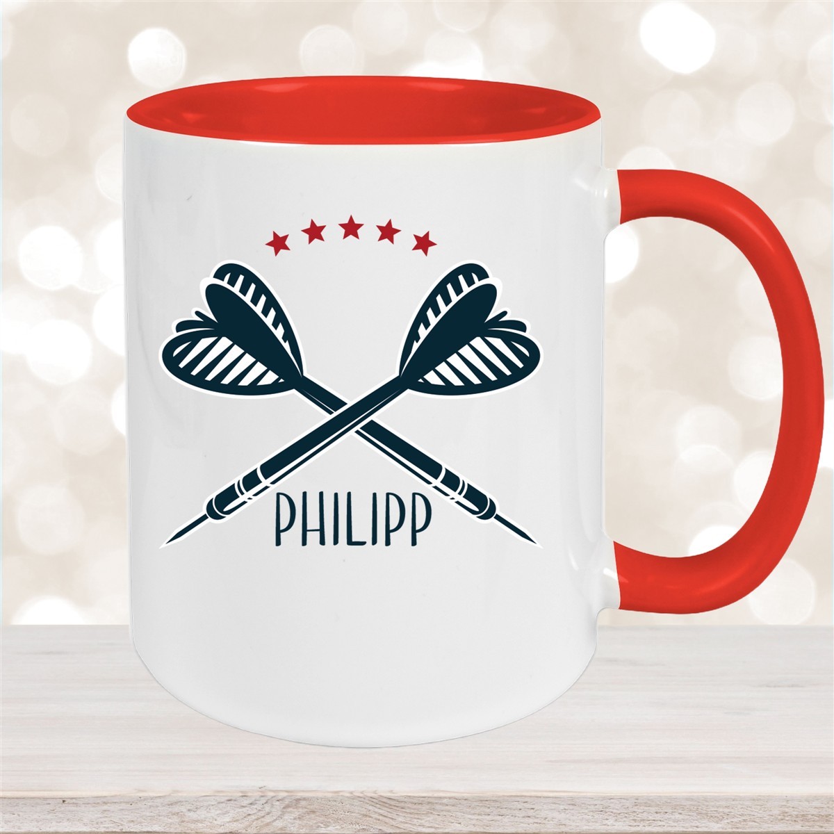 Tasse Dart #3 Wunschname Keramik Kinderbecher personalisiert versch. Farben