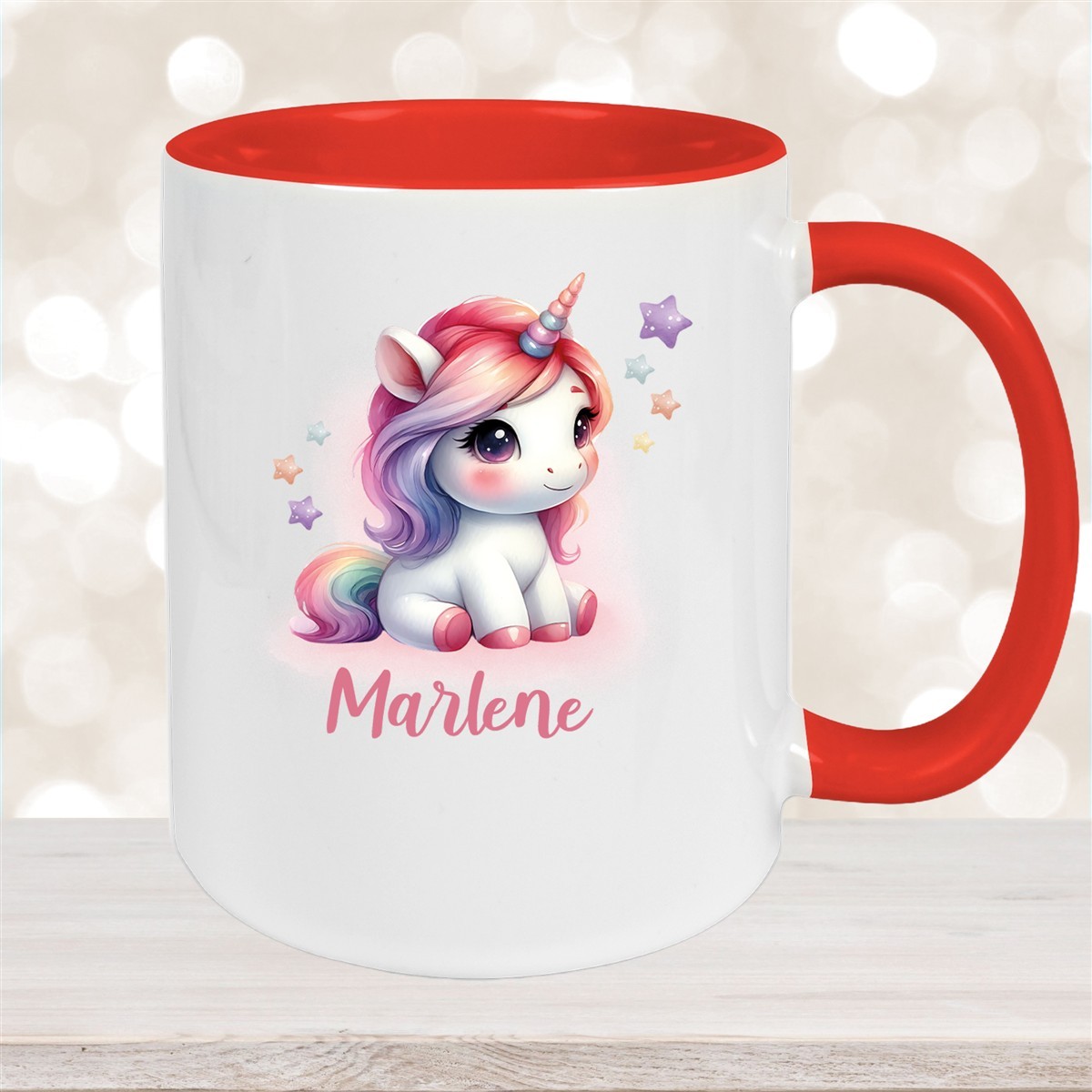 Tasse Einhorn #10 Wunschname Keramik Kinderbecher personalisiert versch. Farben