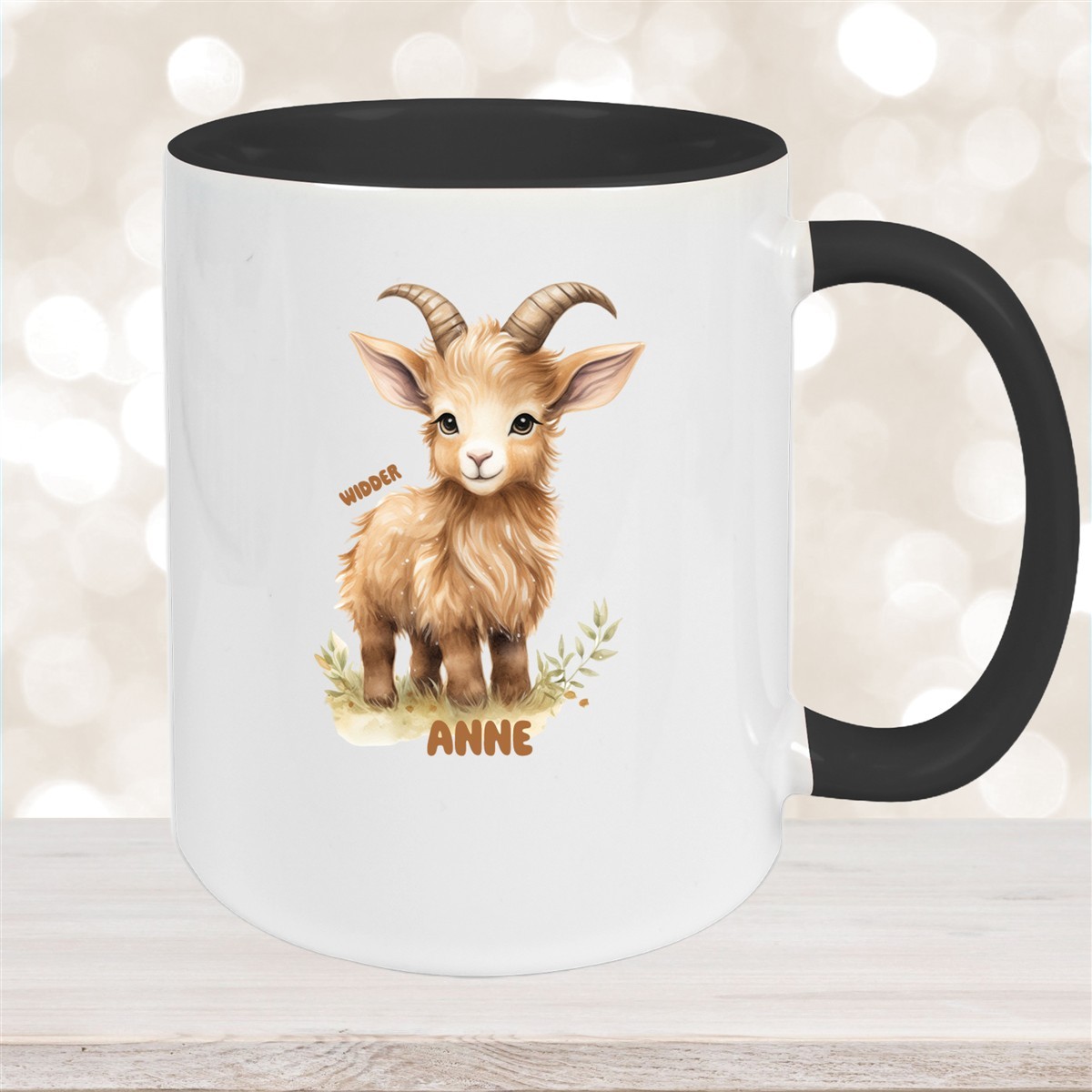 Tasse Sternzeichen Kinder Widder #1 Wunschname Keramik Kinderbecher personalisiert versch. Farben