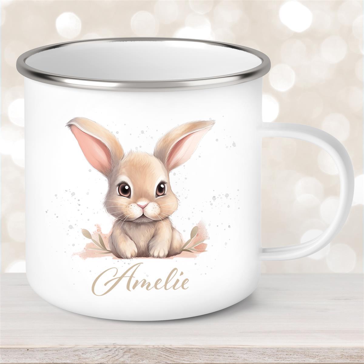 Tasse Ostern - Hase #7 Wunschnamen personalisiert Emaillie