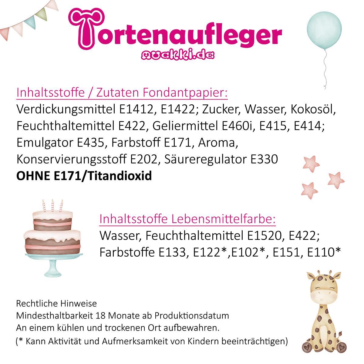 Tortenaufleger Geburtstag Regenbogen #1 Name & Zahl (20cm)