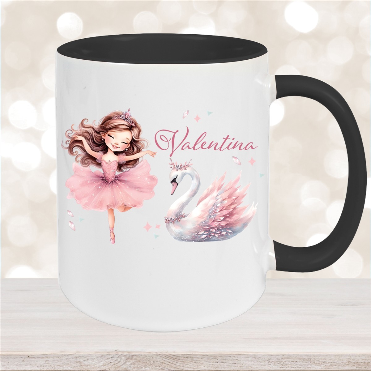 Tasse Ballerina #2 Wunschname Keramik Kinderbecher personalisiert versch. Farben