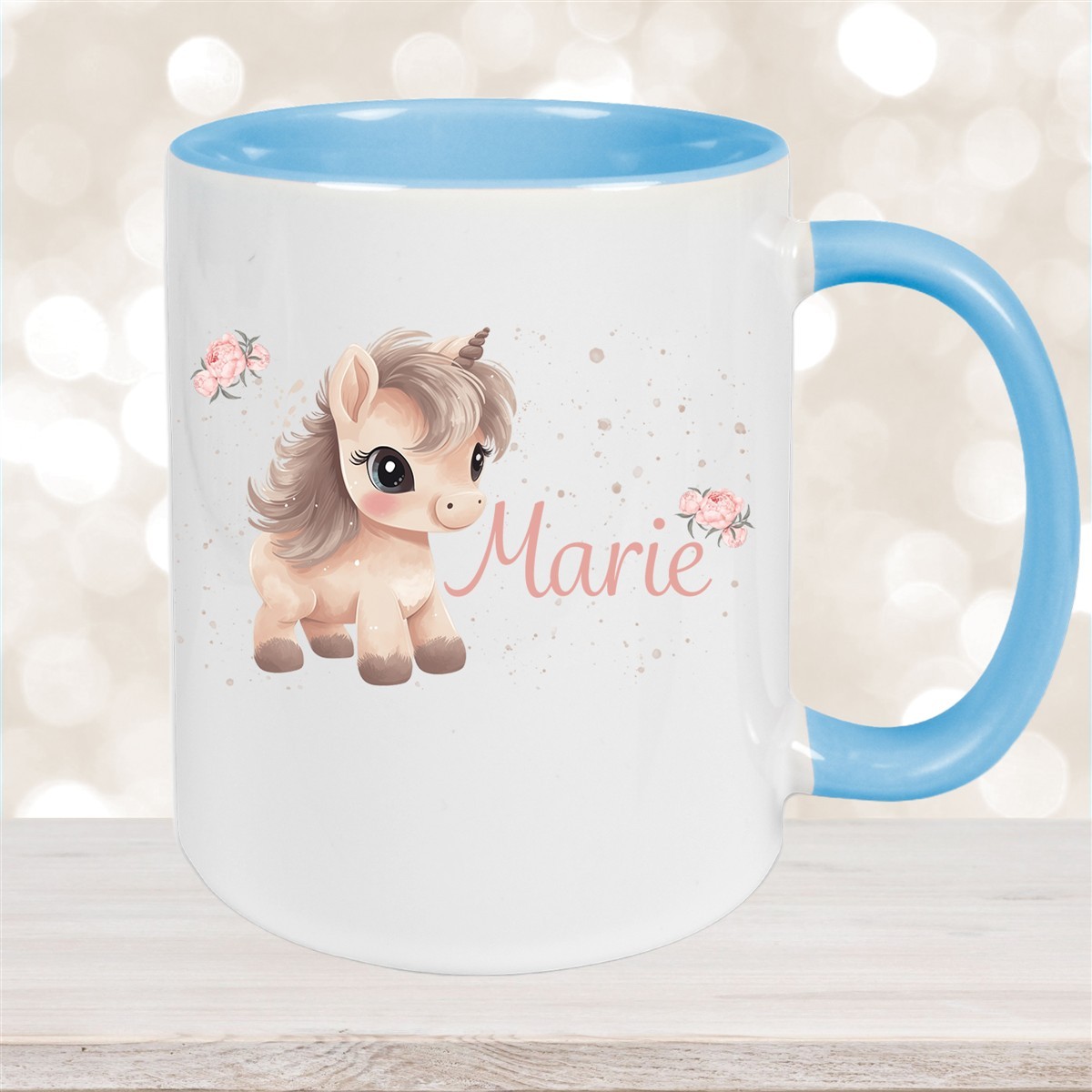 Tasse Einhorn #8 Wunschname Keramik Kinderbecher personalisiert versch. Farben