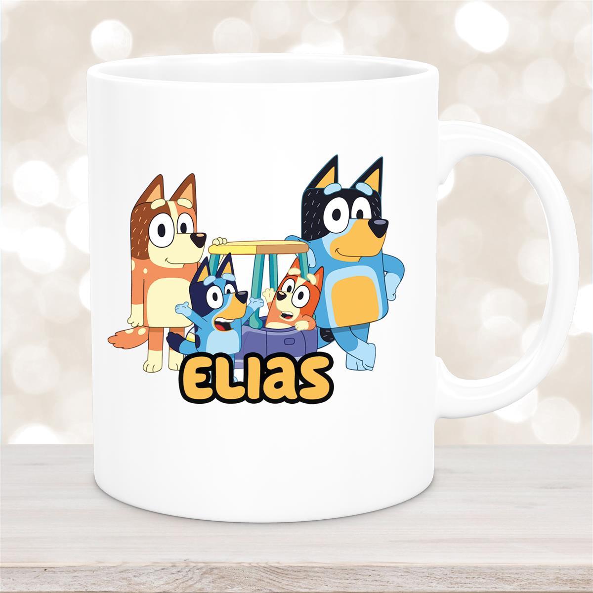 Tasse Bluey #2 Wunschname Keramik Kinderbecher personalisiert versch. Farben