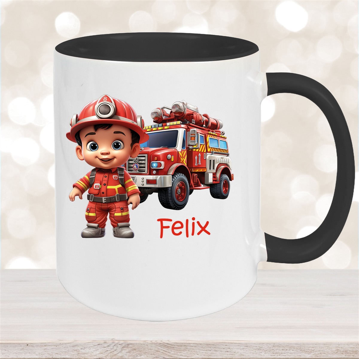 Tasse Wunschname Feuerwehr #4 Keramik Kinderbecher versch. Farben