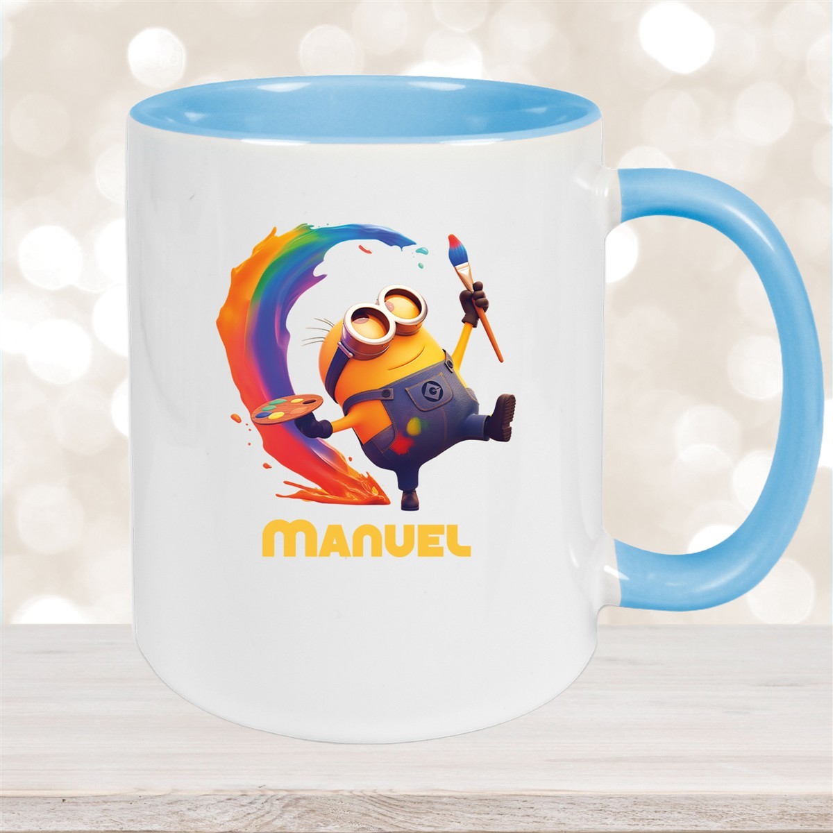 Tasse Minions Kinder Minion #4 Maler Wunschname Keramik Kinderbecher personalisiert versch. Farben