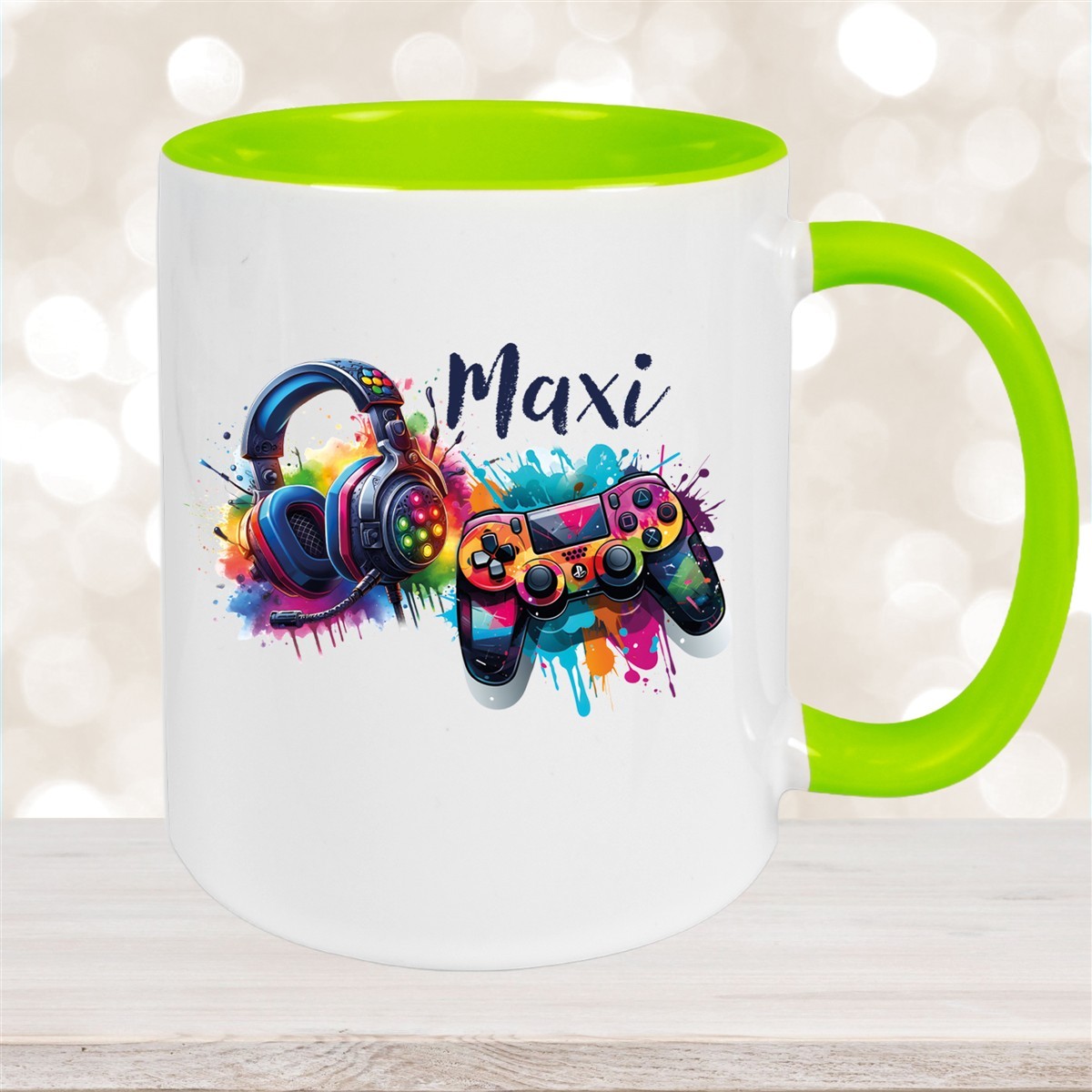 Tasse Gamer #3 Wunschname Keramik Kinderbecher personalisiert versch. Farben