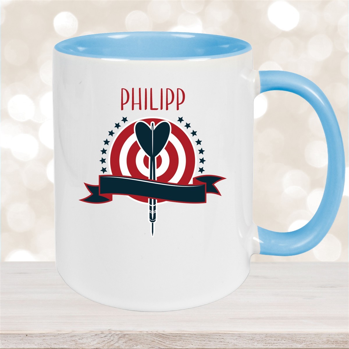 Tasse Dart #4 Wunschname Keramik Kinderbecher personalisiert versch. Farben