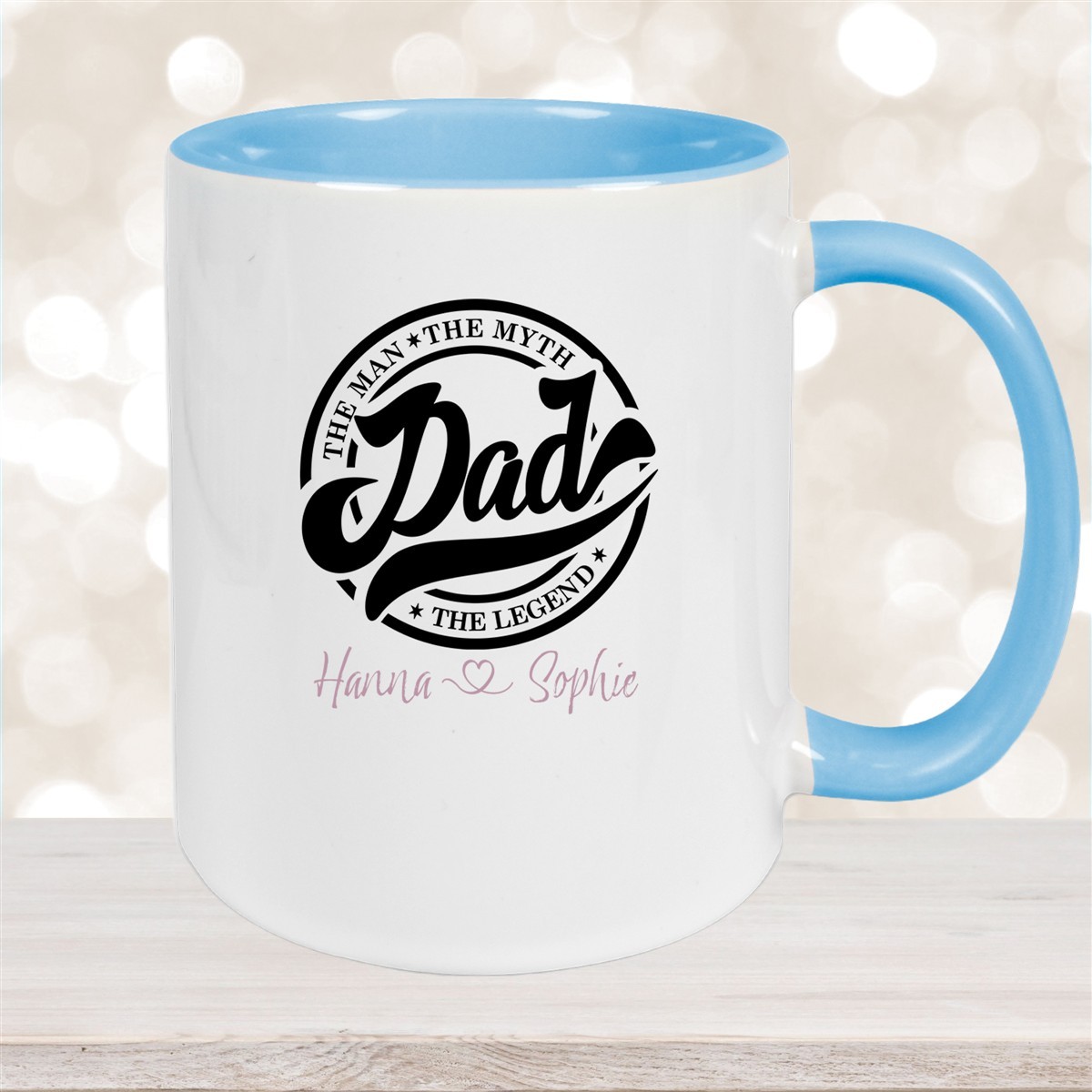 Tasse Vatertag #8 Papa, "The Legend" Wunschnamen Keramik Personalisiert versch. Farben