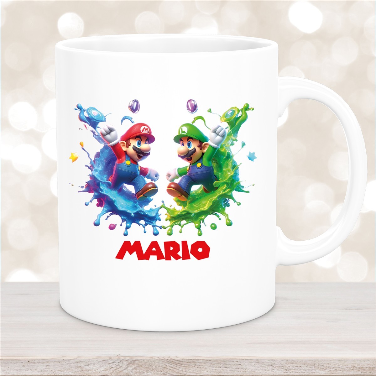 Tasse Wunschname Super-Mario #7 Keramik Kinderbecher personalisiert versch. Farben