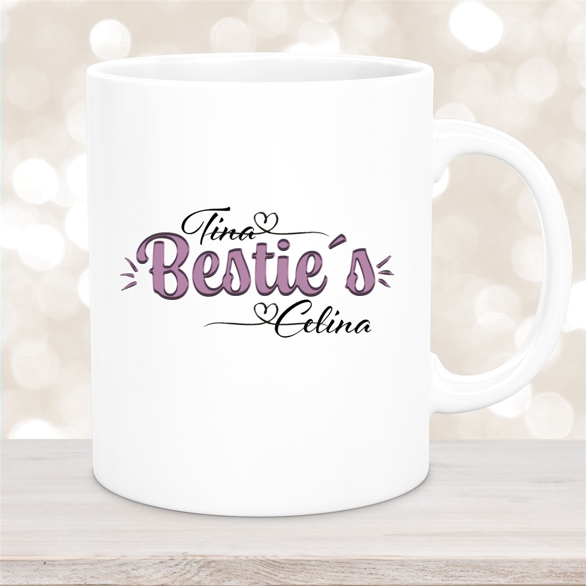 Tasse Wunschname Lieblings-Bestie #1 personalisiert Keramik Becher versch. Farben