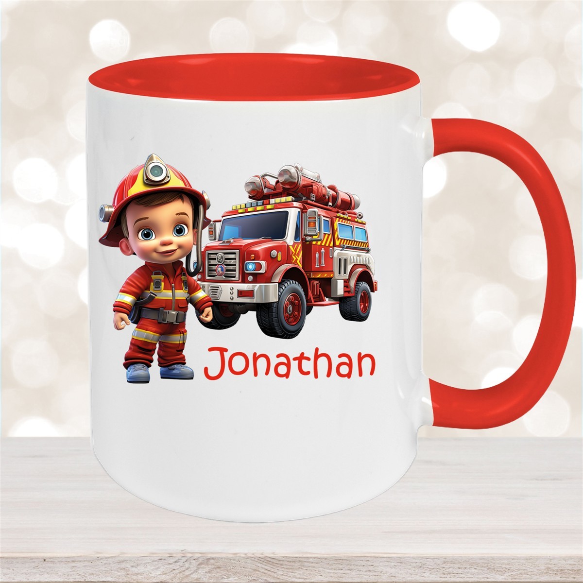 Tasse Wunschname Feuerwehr #3 Keramik Kinderbecher versch. Farben