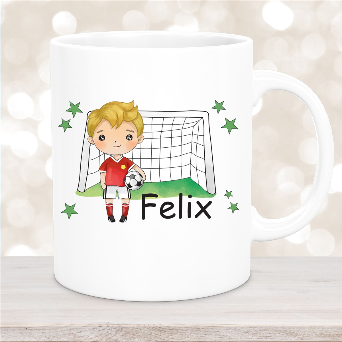 Tasse Fußball #1 Wunschname Keramik Kinderbecher personalisiert versch. Farben