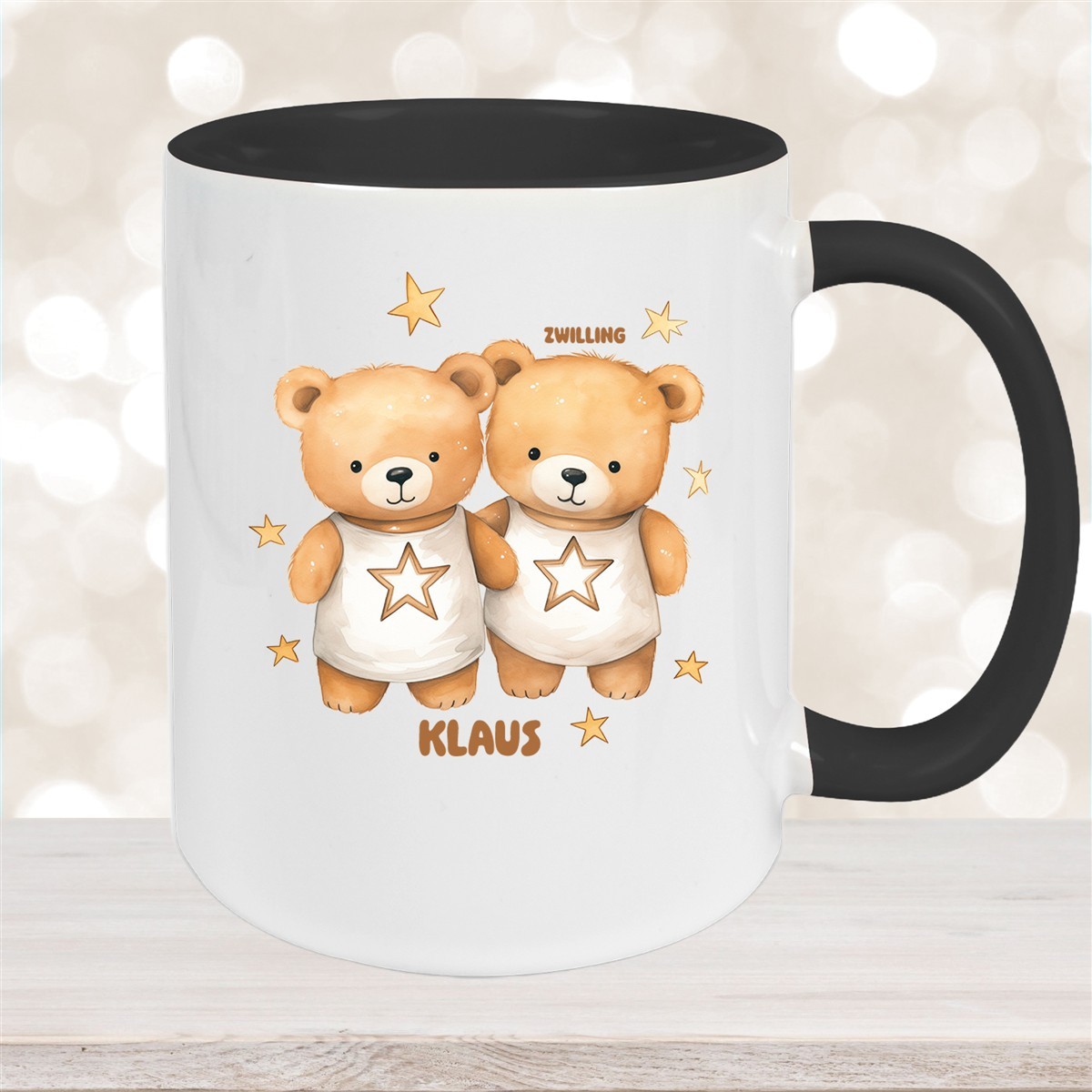 Tasse Sternzeichen Kinder Zwilling #1 Wunschname Keramik Kinderbecher personalisiert versch. Farben