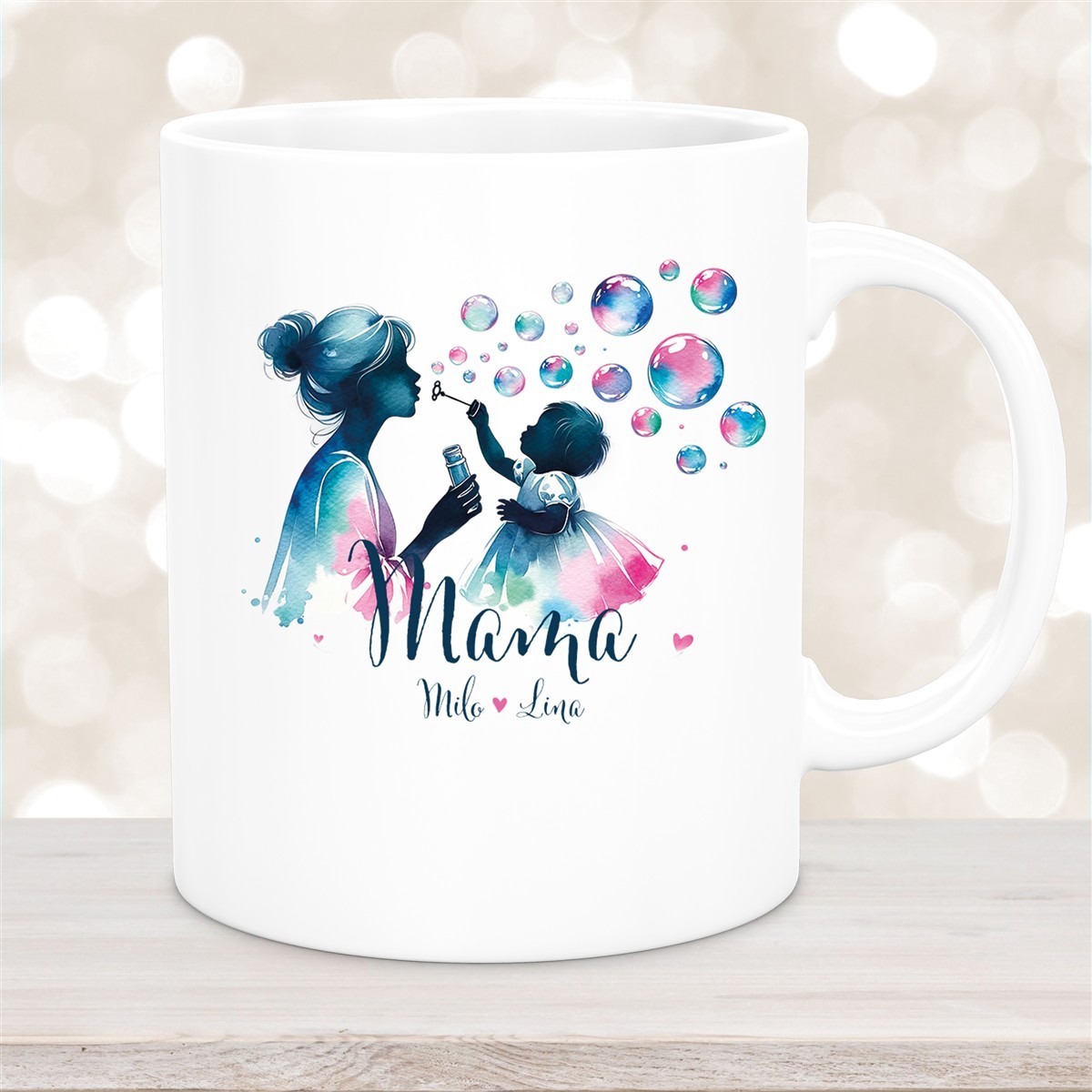 Tasse Muttertag #10 Wunschnamen Keramik Personalisiert versch. Farben