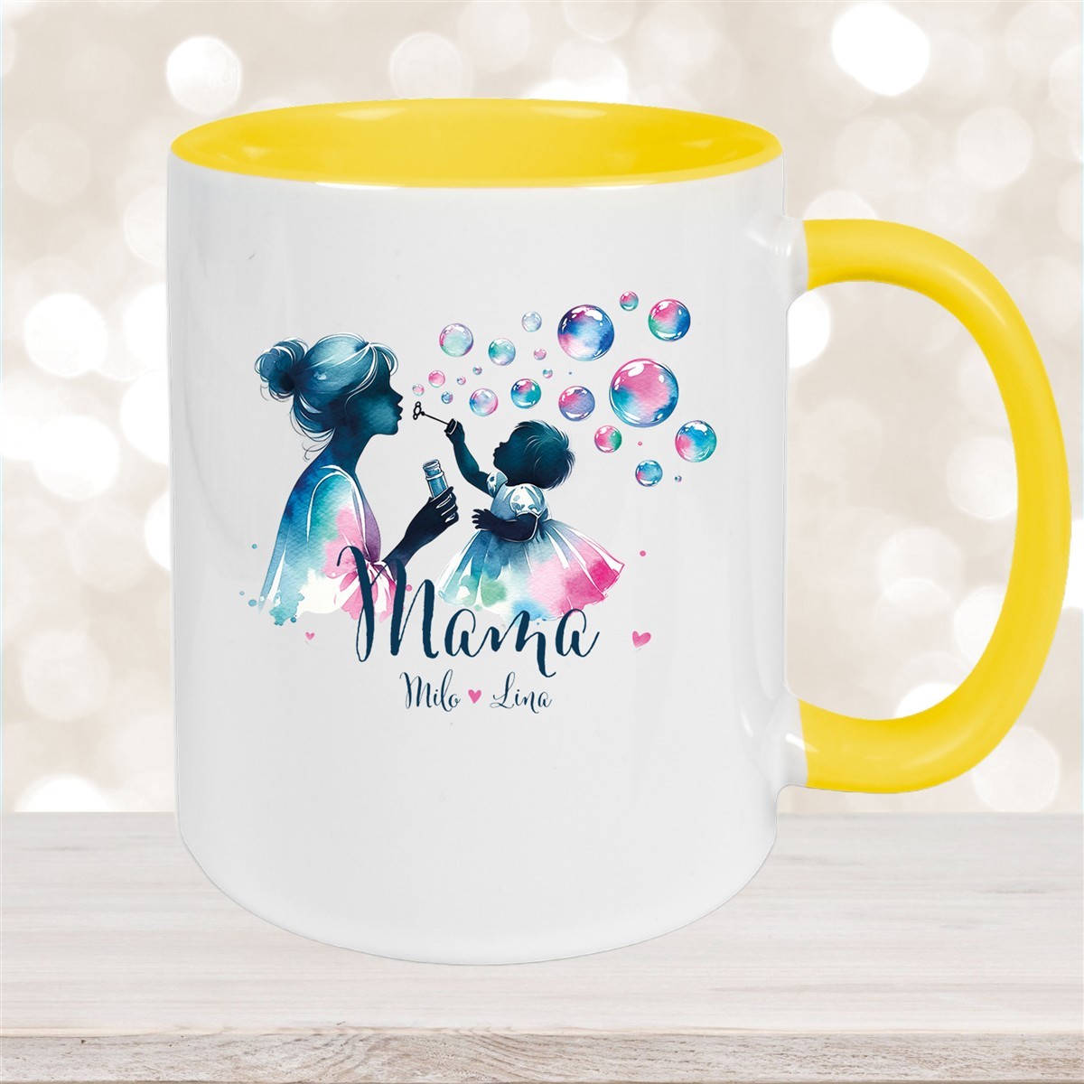 Tasse Muttertag #10 Wunschnamen Keramik Personalisiert versch. Farben