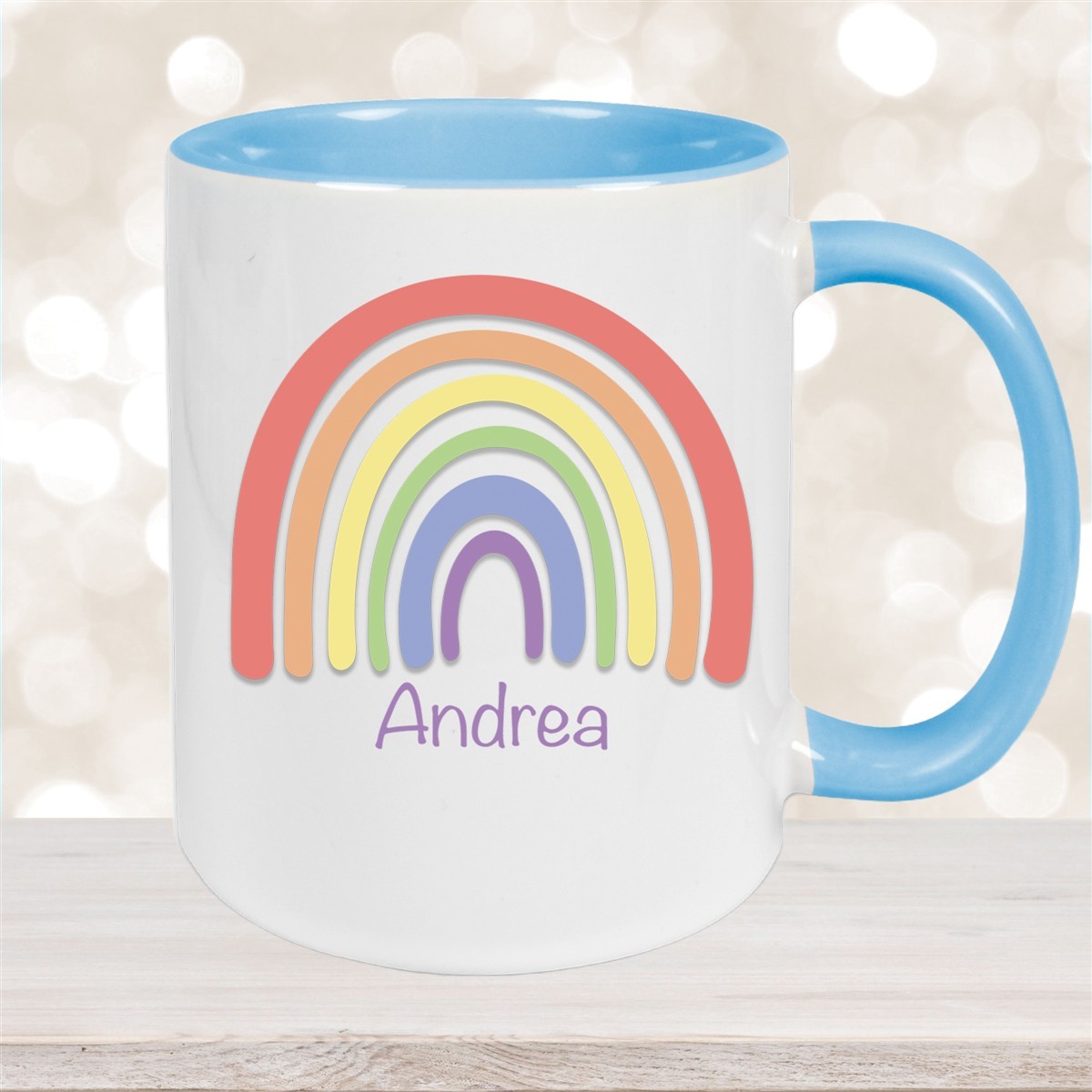 Tasse Wunschname Regenbogen #1 Keramik Kinderbecher versch. Farben