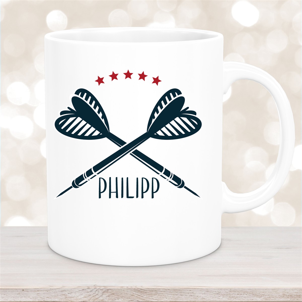 Tasse Dart #3 Wunschname Keramik Kinderbecher personalisiert versch. Farben