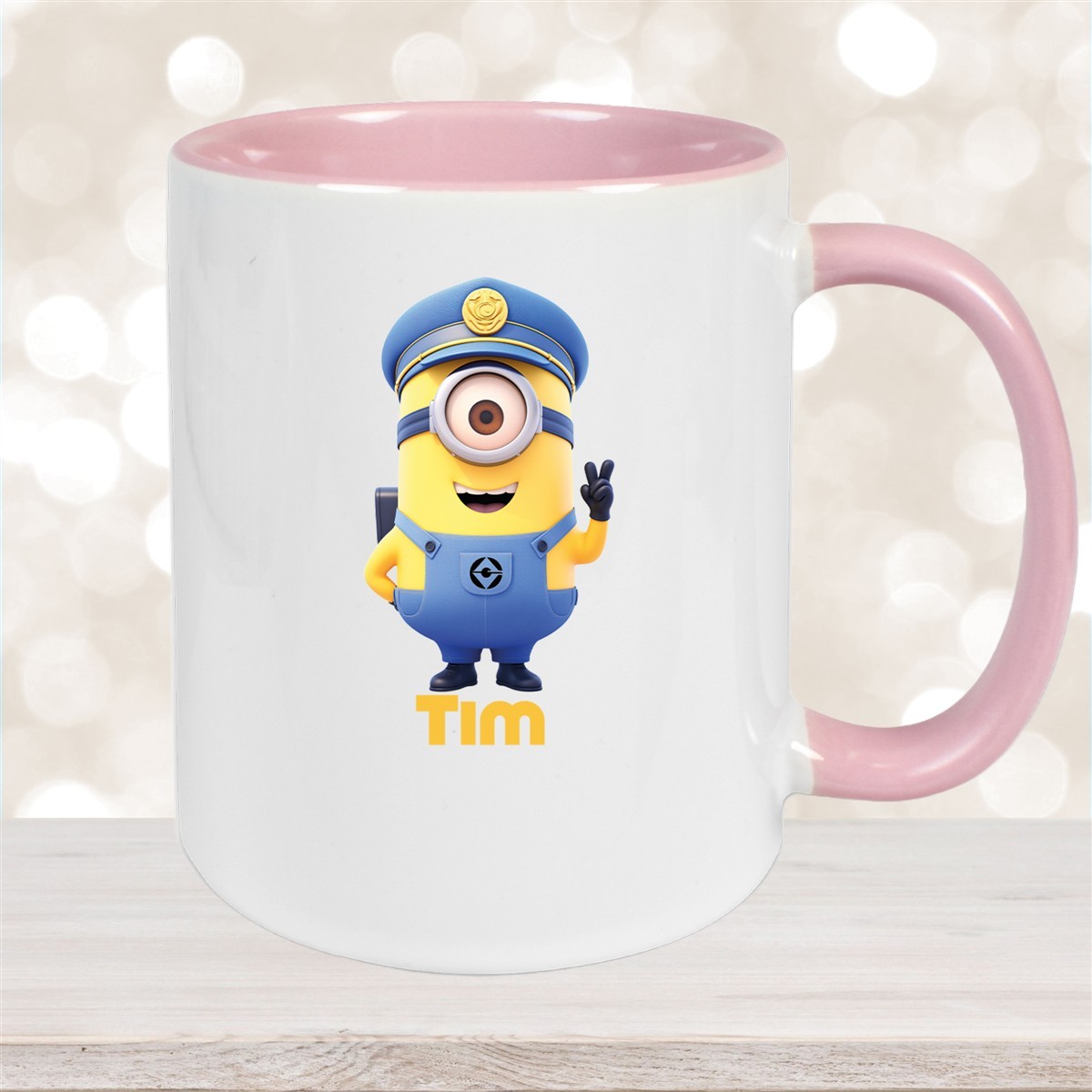 Tasse Minions Kinder Minion #5 Polizei Wunschname Keramik Kinderbecher personalisiert versch. Farben