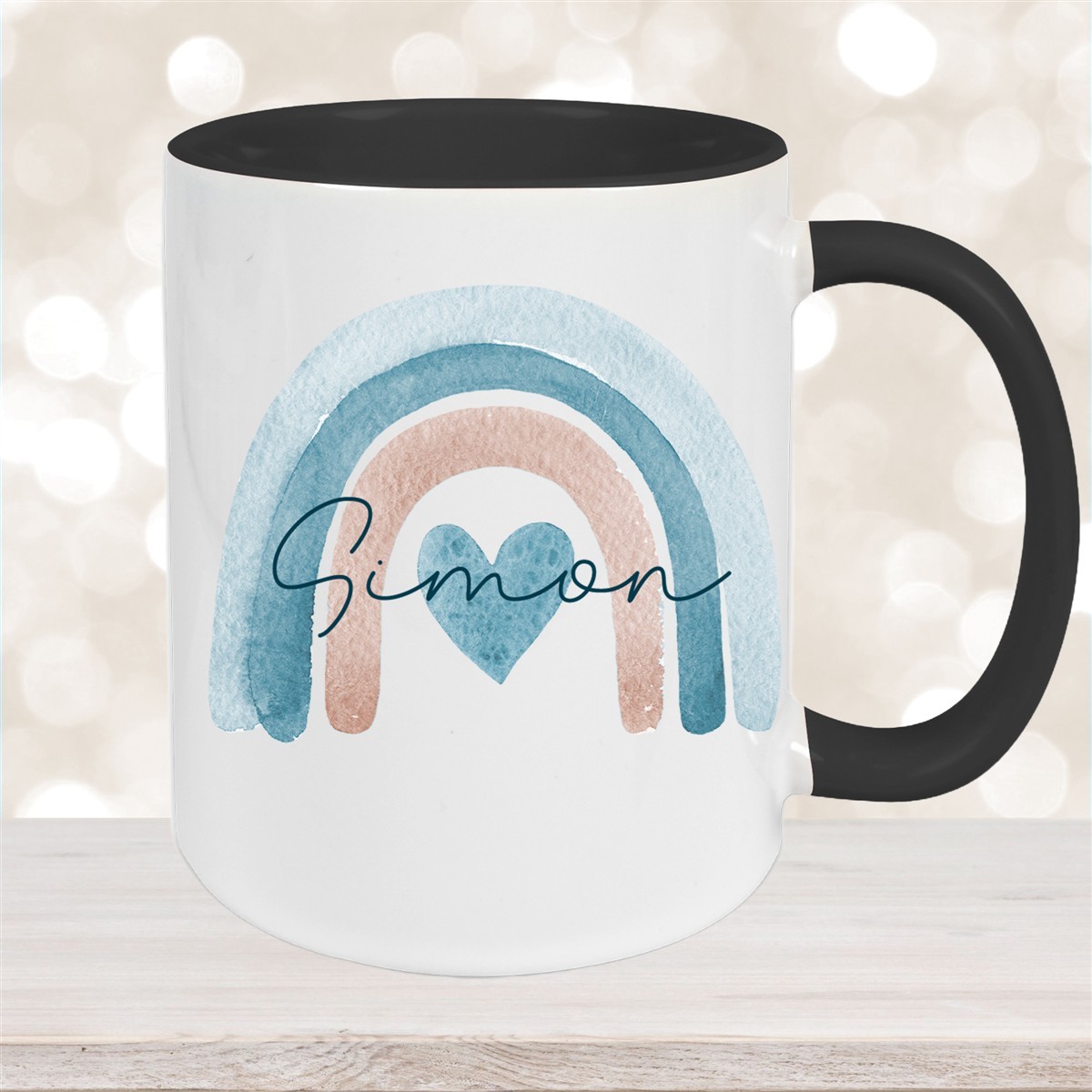 Tasse Wunschname Regenbogen #6 Keramik Kinderbecher versch. Farben