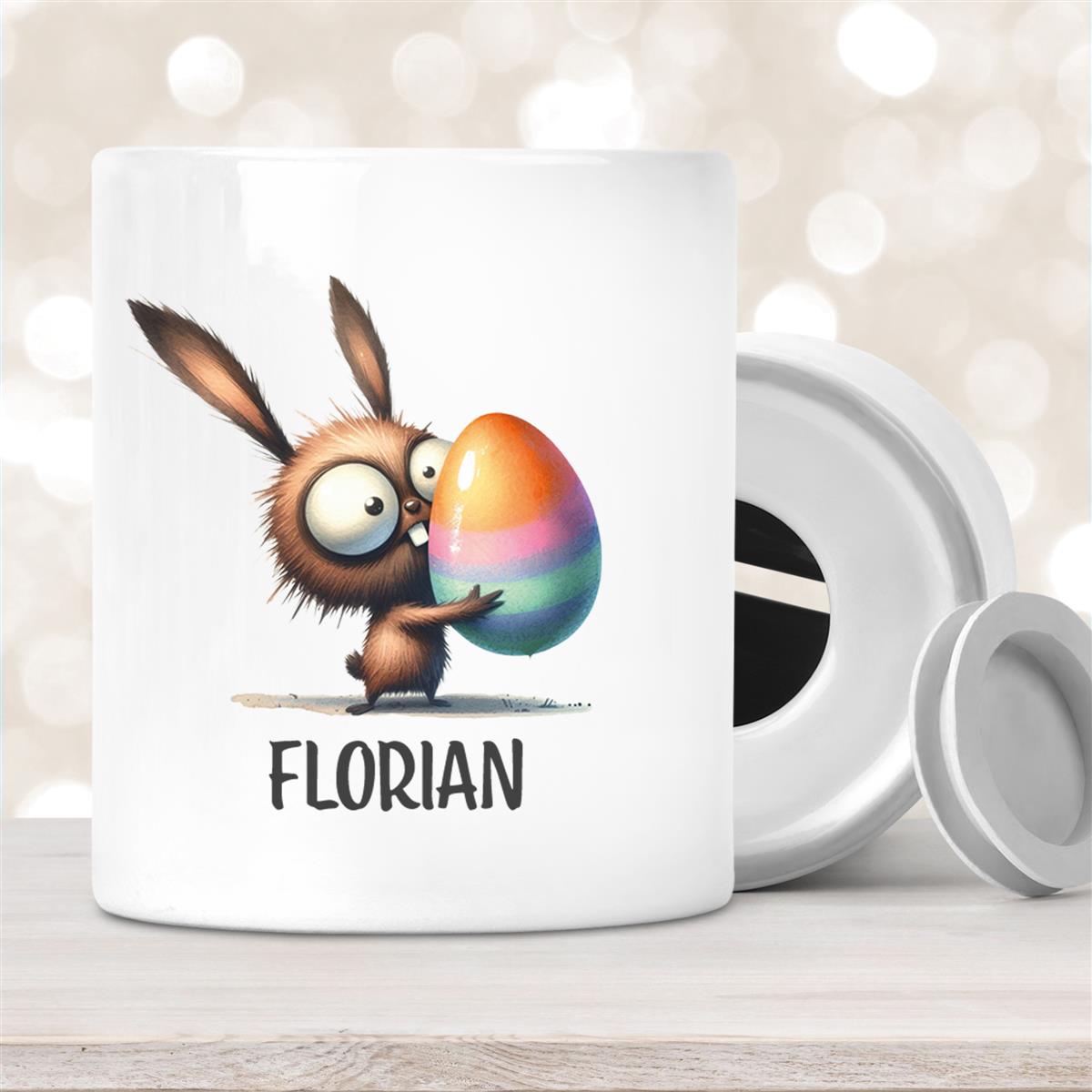 Spardose Ostern - Hase #6 mit Wunschname personalisiert