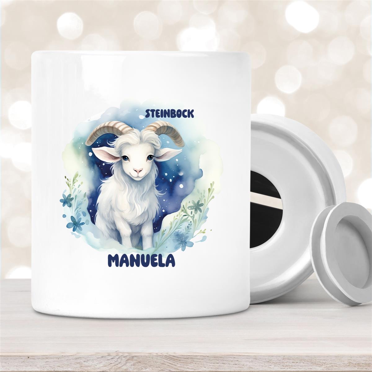 Spardose mit Wunschname Sternzeichen Steinbock #1 personalisiert