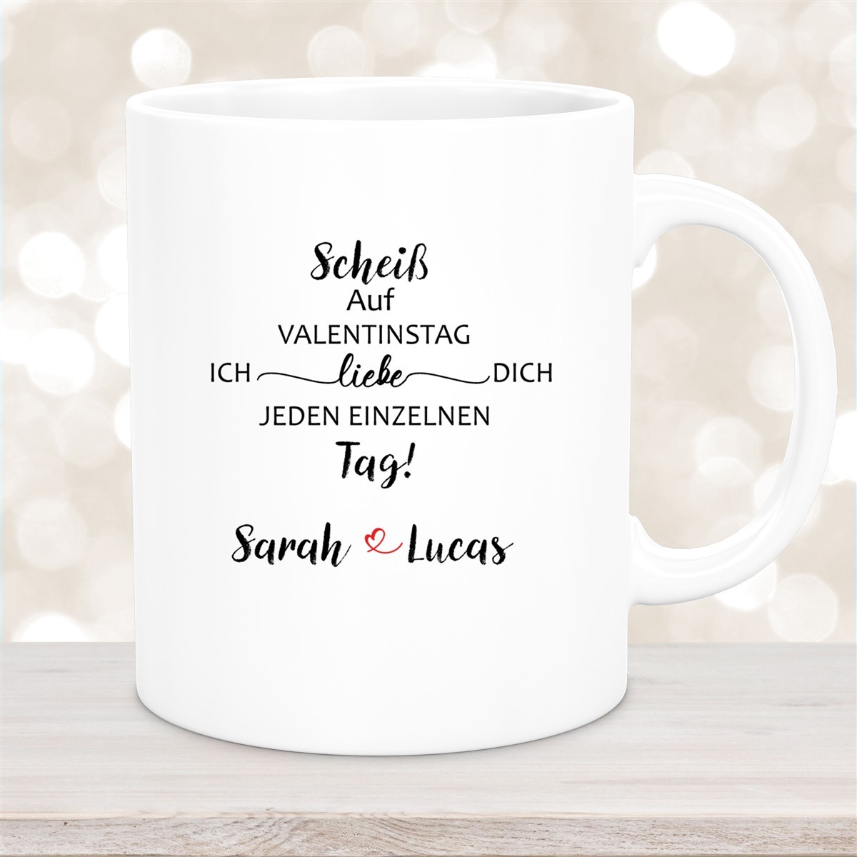 Tasse Spruch Valentinstag #23 Keramik versch. Farben